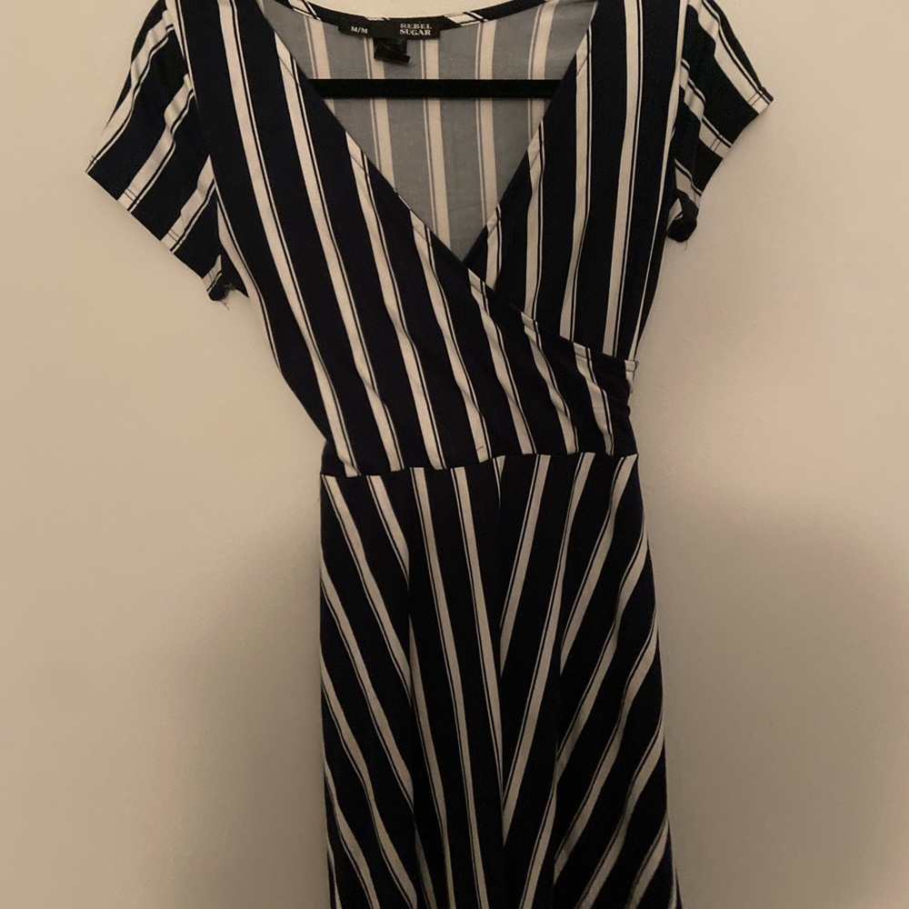 REBEL SUGAR blue low cut dress